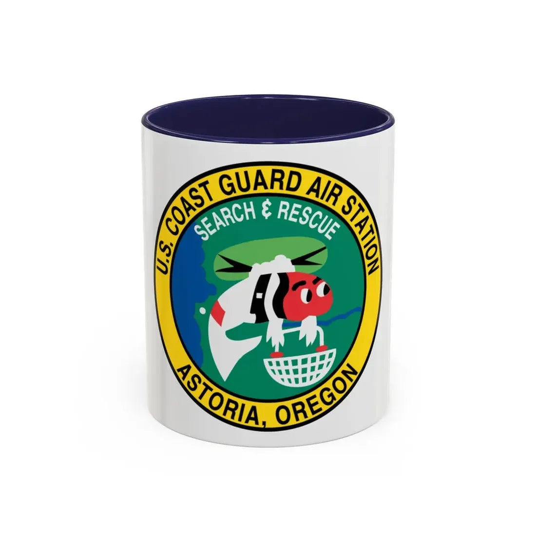 USCG Air Station Astoria (U.S. Coast Guard) Accent Coffee Mug 11oz Navy - Go Mug Yourself