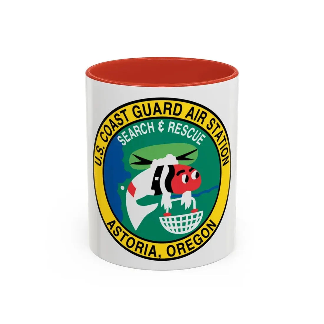 USCG Air Station Astoria (U.S. Coast Guard) Accent Coffee Mug 11oz Red - Go Mug Yourself