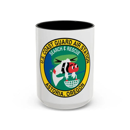 USCG Air Station Astoria (U.S. Coast Guard) Accent Coffee Mug 15oz Black - Go Mug Yourself