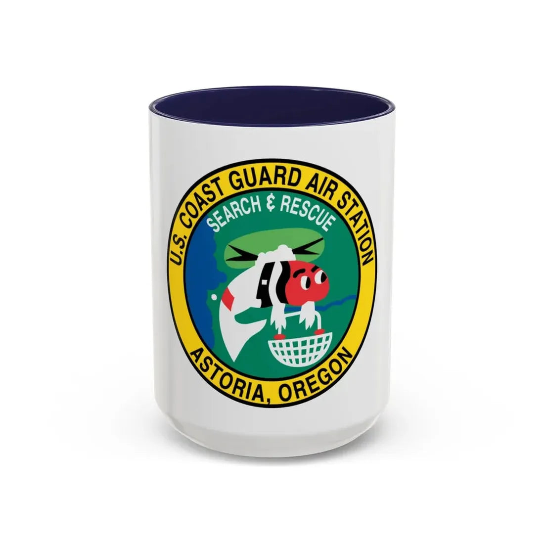 USCG Air Station Astoria (U.S. Coast Guard) Accent Coffee Mug 15oz Navy - Go Mug Yourself