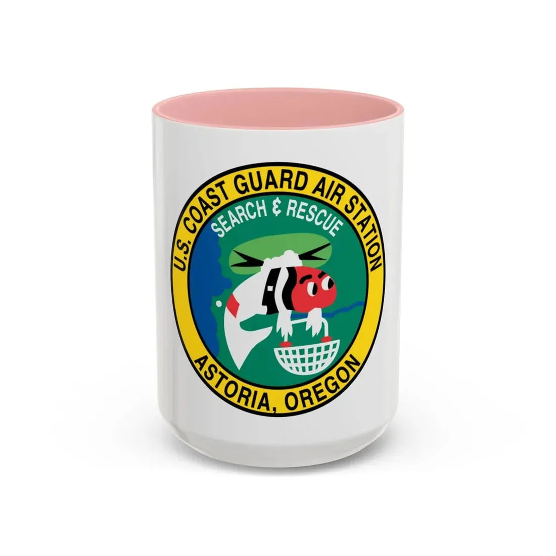 USCG Air Station Astoria (U.S. Coast Guard) Accent Coffee Mug 15oz Pink - Go Mug Yourself
