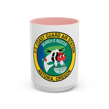 USCG Air Station Astoria (U.S. Coast Guard) Accent Coffee Mug 15oz Pink - Go Mug Yourself