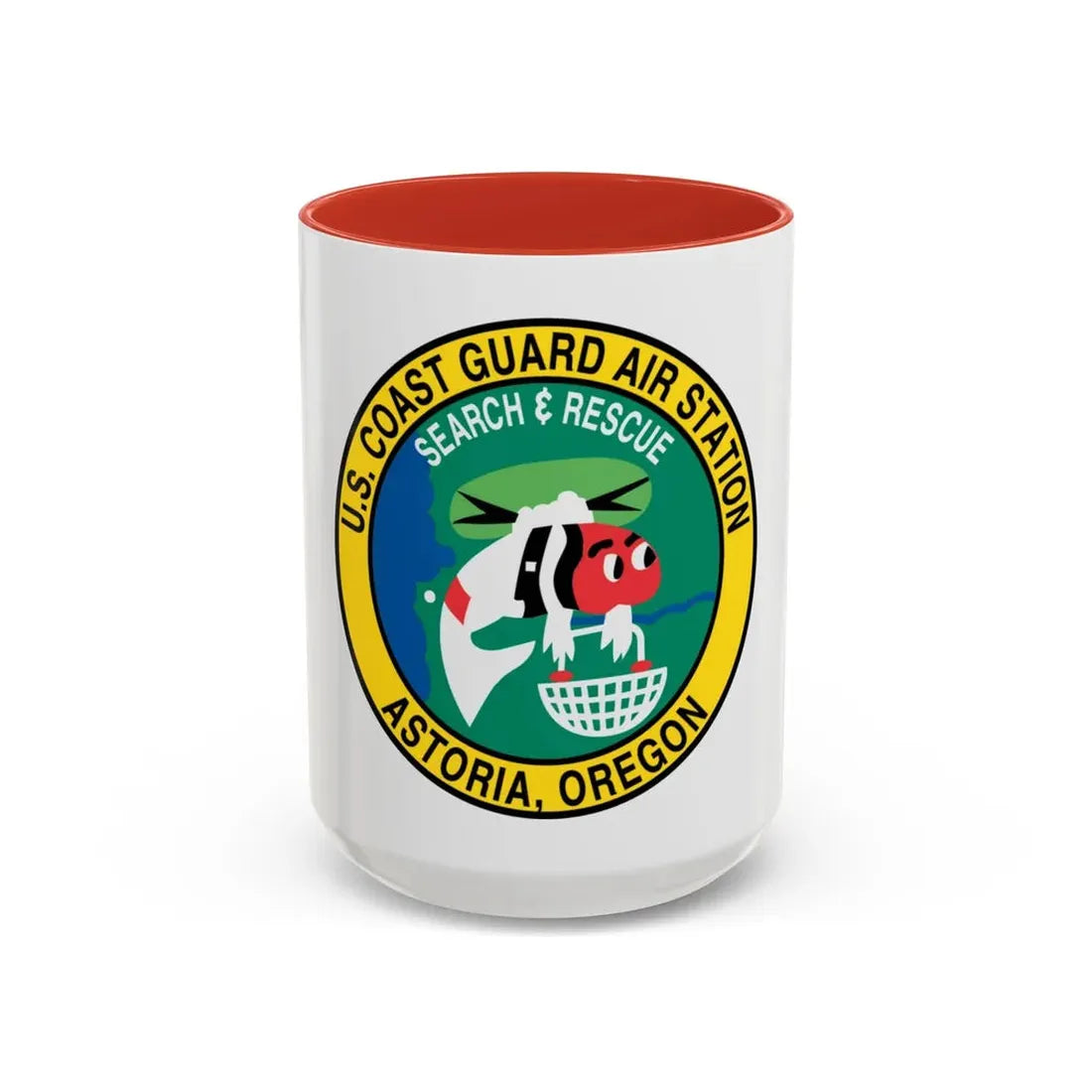USCG Air Station Astoria (U.S. Coast Guard) Accent Coffee Mug 15oz Red - Go Mug Yourself