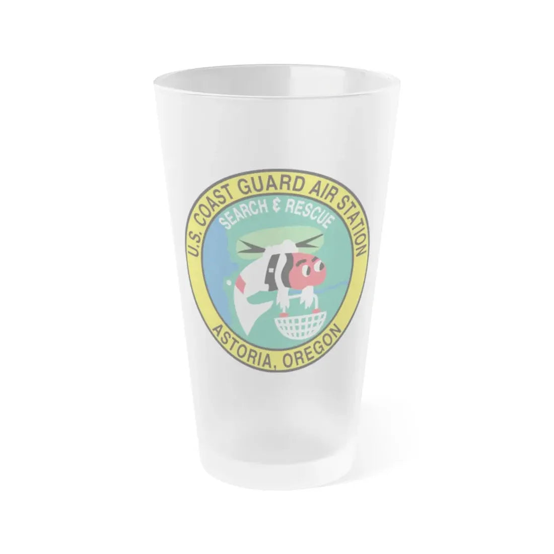 USCG Air Station Astoria (U.S. Coast Guard) Frosted Pint Glass 16oz Default Title - Go Mug Yourself
