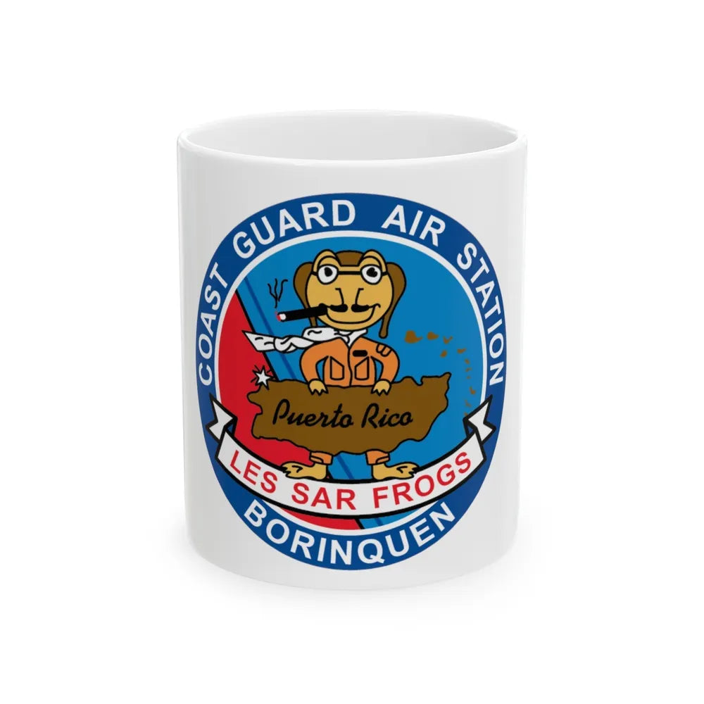 USCG Air Station Borinquen Les SAR Frog (U.S. Coast Guard) White Coffee Mug-11oz-Go Mug Yourself