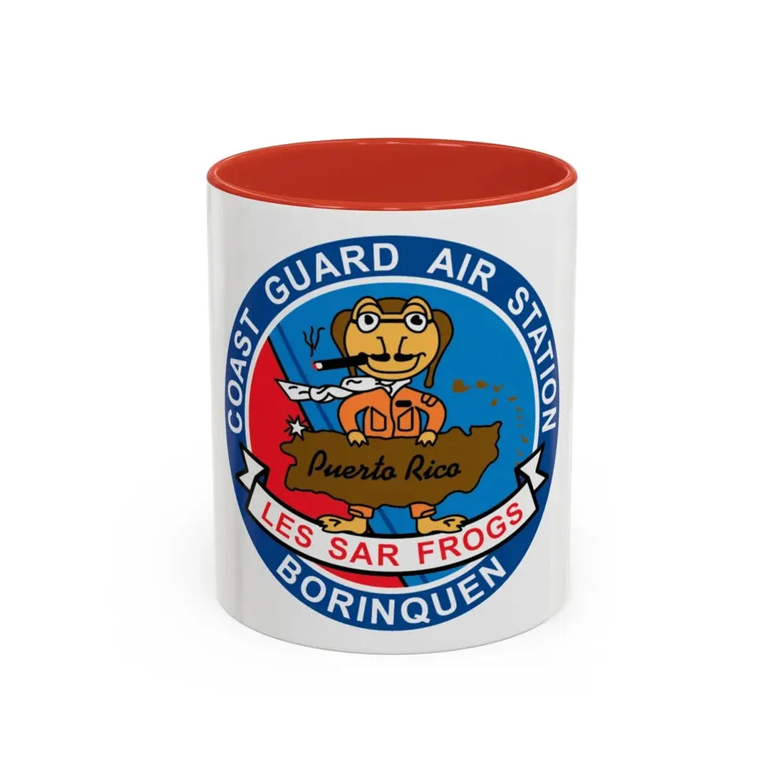 USCG Air Station Borinquen   Les SAR Frog (U.S. Coast Guard) Accent Coffee Mug 11oz Red - Go Mug Yourself