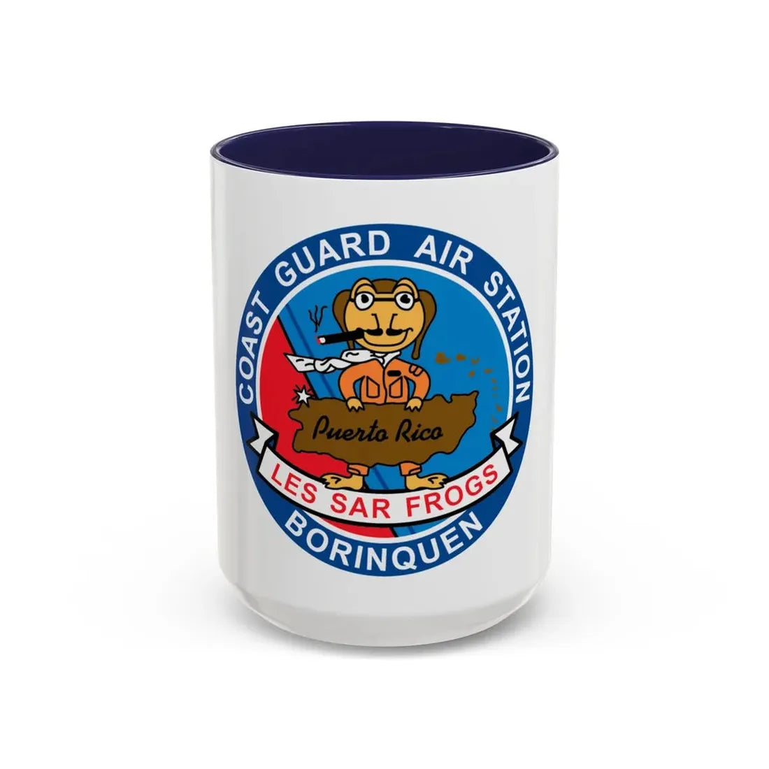USCG Air Station Borinquen   Les SAR Frog (U.S. Coast Guard) Accent Coffee Mug 15oz Navy - Go Mug Yourself