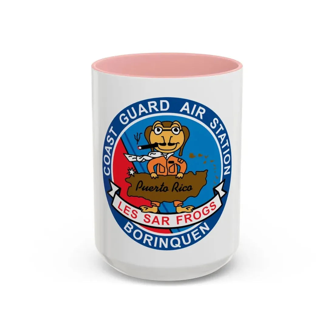 USCG Air Station Borinquen   Les SAR Frog (U.S. Coast Guard) Accent Coffee Mug 15oz Pink - Go Mug Yourself