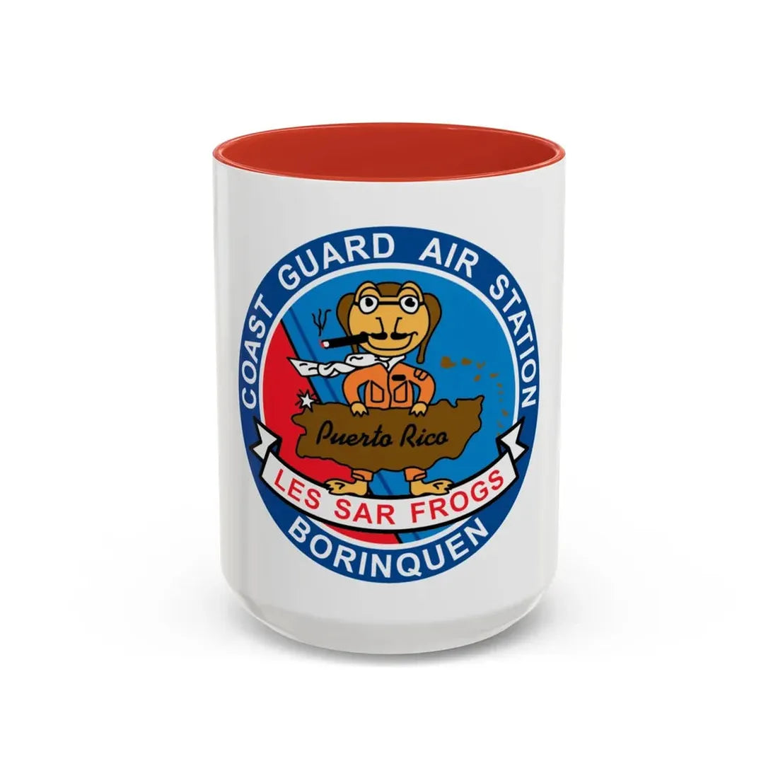 USCG Air Station Borinquen   Les SAR Frog (U.S. Coast Guard) Accent Coffee Mug 15oz Red - Go Mug Yourself