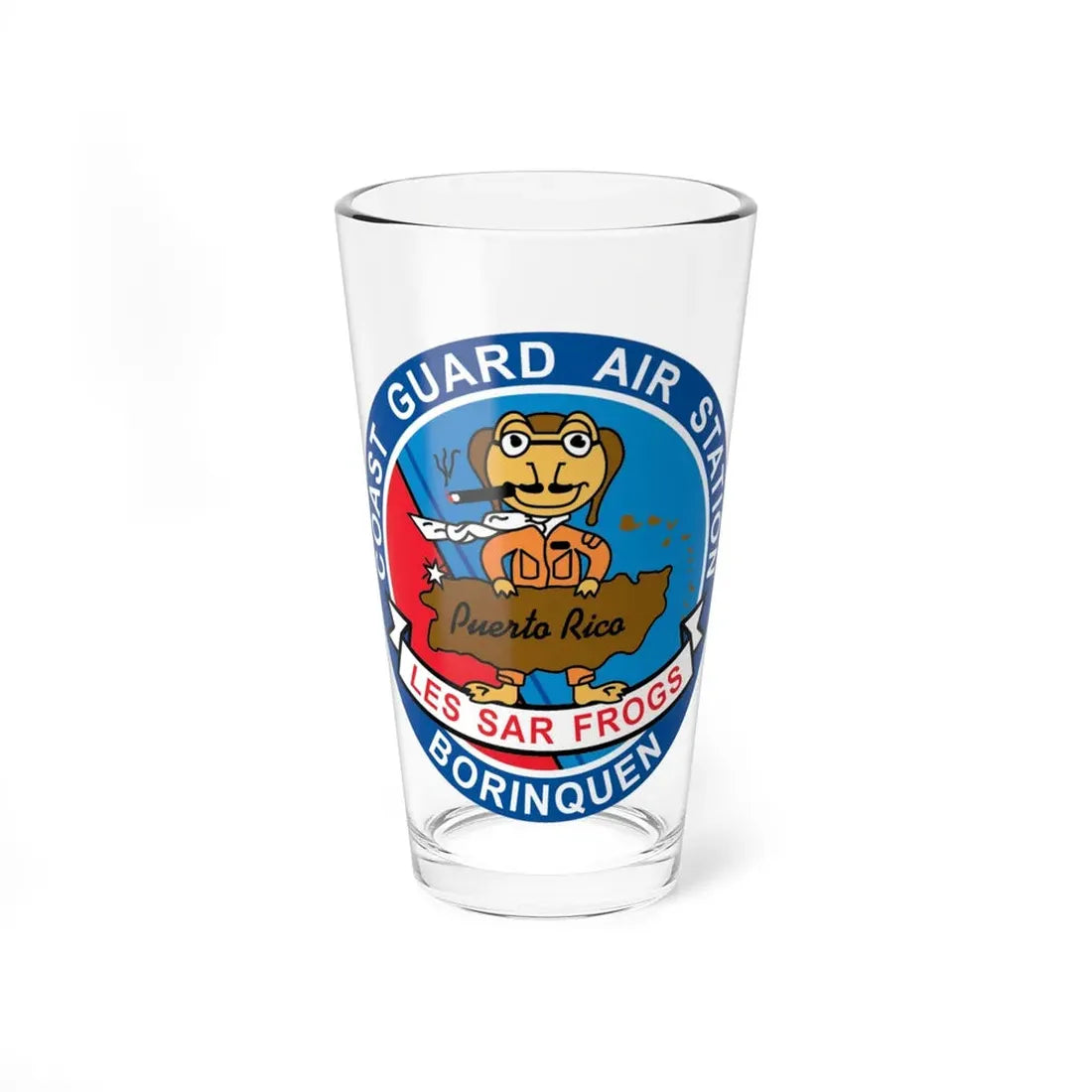 USCG Air Station Borinquen   Les SAR Frog (U.S. Coast Guard) Pint Glass 16oz 16oz - Go Mug Yourself