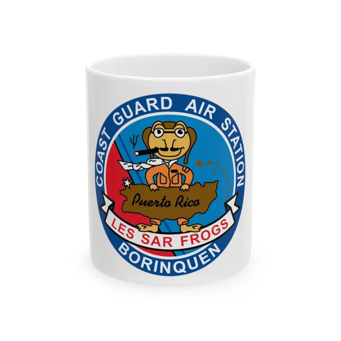 USCG Air Station Borinquen   Les SAR Frog (U.S. Coast Guard) White Coffee Mug 11oz - Go Mug Yourself