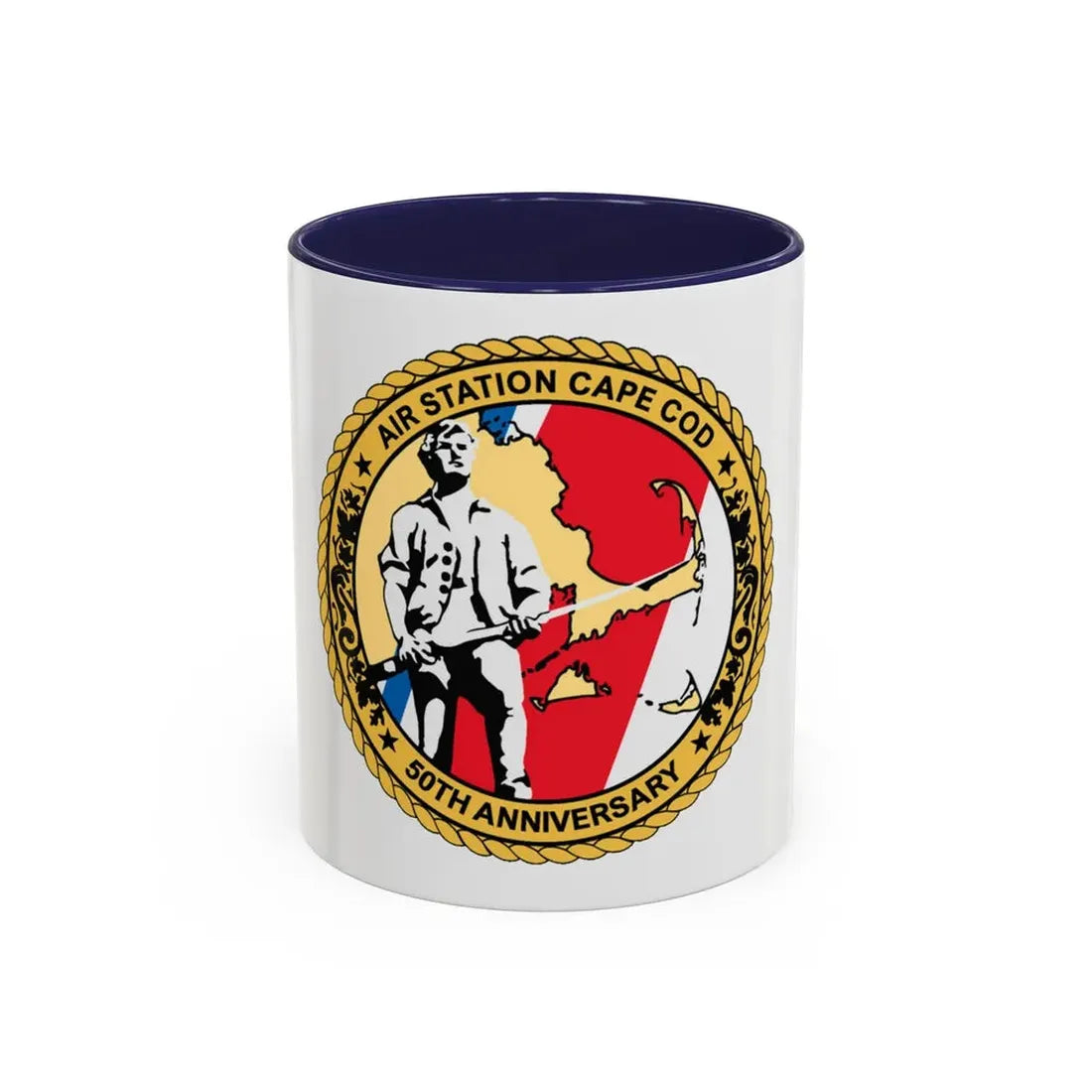 USCG Air Station CAPE COD (U.S. Coast Guard) Accent Coffee Mug 11oz Navy - Go Mug Yourself