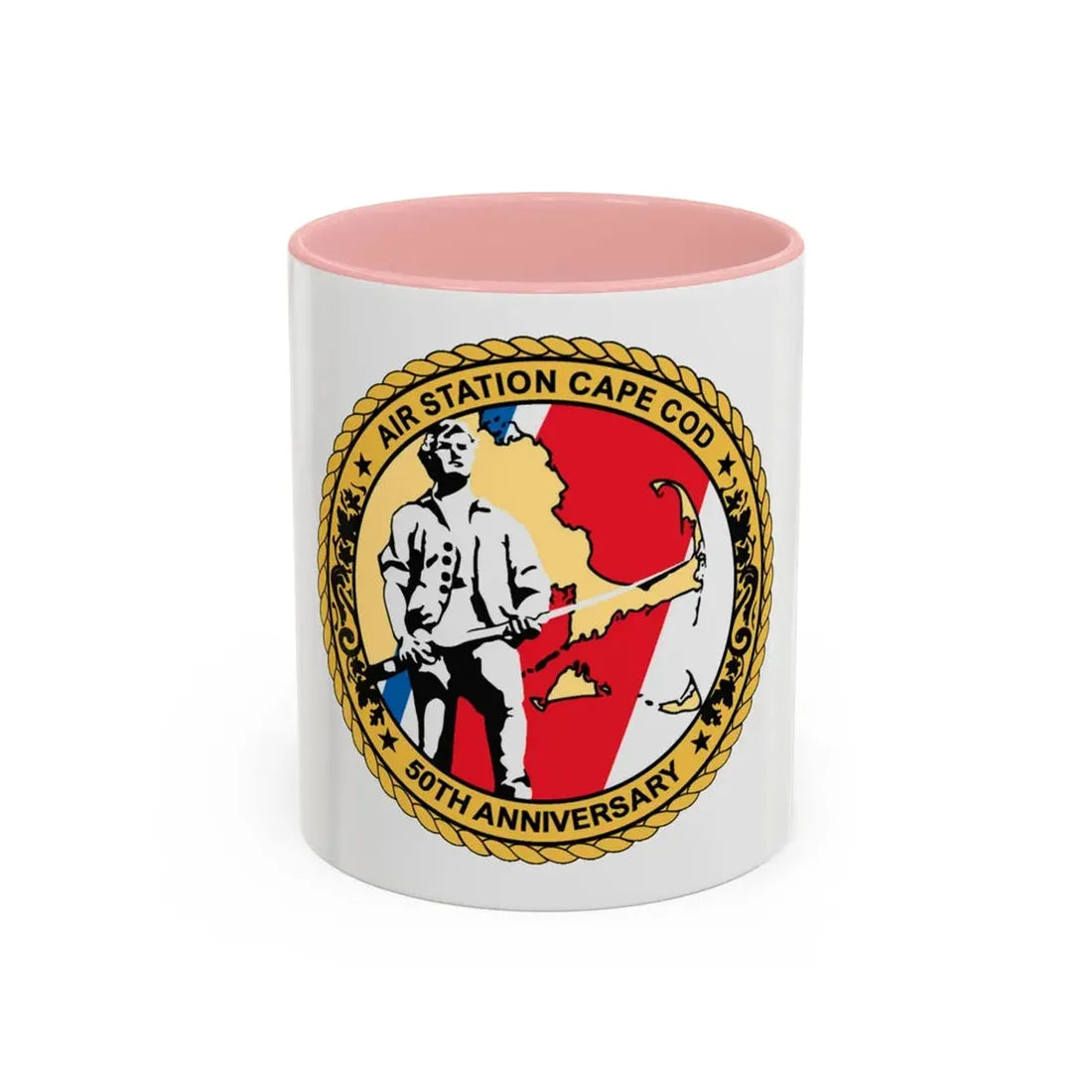 USCG Air Station CAPE COD (U.S. Coast Guard) Accent Coffee Mug 11oz Pink - Go Mug Yourself