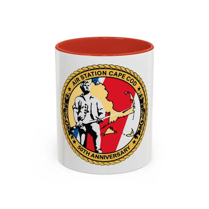USCG Air Station CAPE COD (U.S. Coast Guard) Accent Coffee Mug 11oz Red - Go Mug Yourself