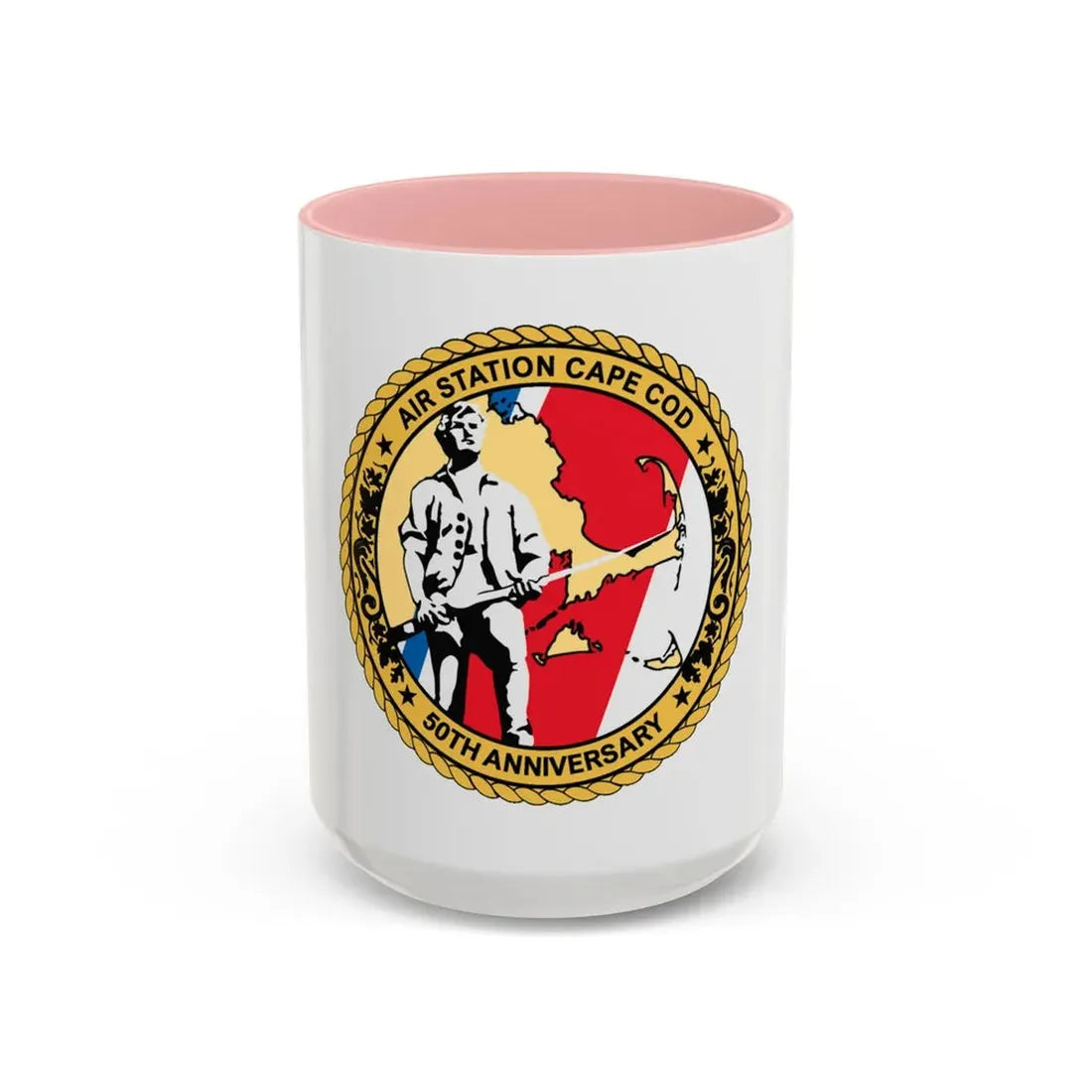 USCG Air Station CAPE COD (U.S. Coast Guard) Accent Coffee Mug 15oz Pink - Go Mug Yourself