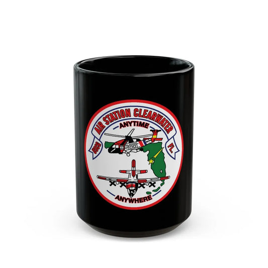 USCG Air Station Clearwater FL (U.S. Coast Guard) Black Coffee Mug-15oz-Go Mug Yourself