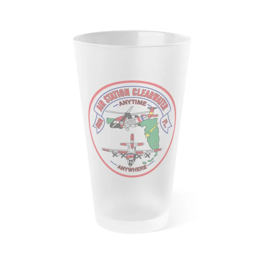 USCG Air Station Clearwater FL (U.S. Coast Guard) Frosted Pint Glass 16oz-Go Mug Yourself