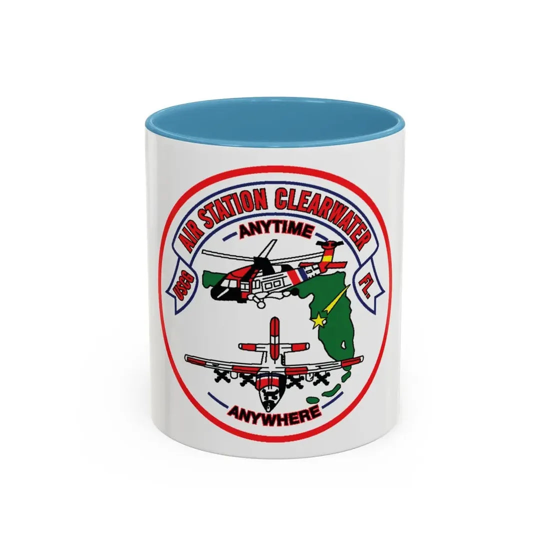 USCG Air Station Clearwater FL (U.S. Coast Guard) Accent Coffee Mug 11oz Light Blue - Go Mug Yourself