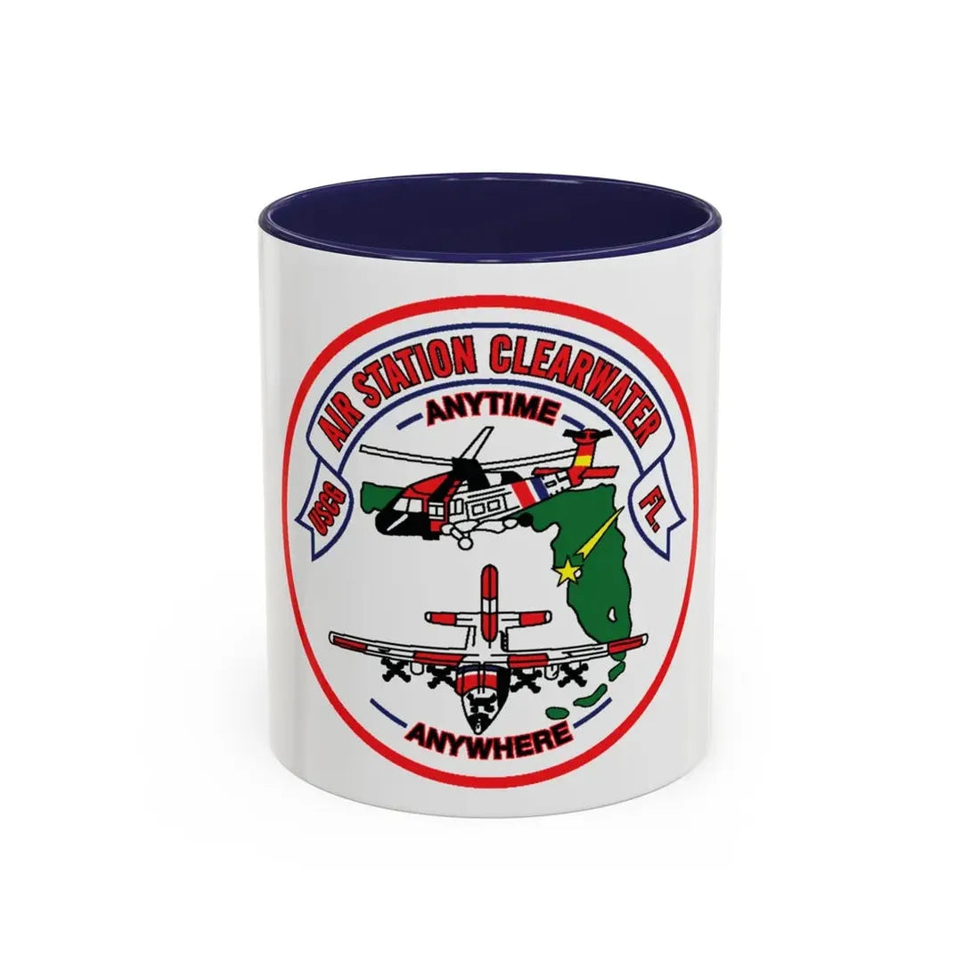 USCG Air Station Clearwater FL (U.S. Coast Guard) Accent Coffee Mug 11oz Navy - Go Mug Yourself