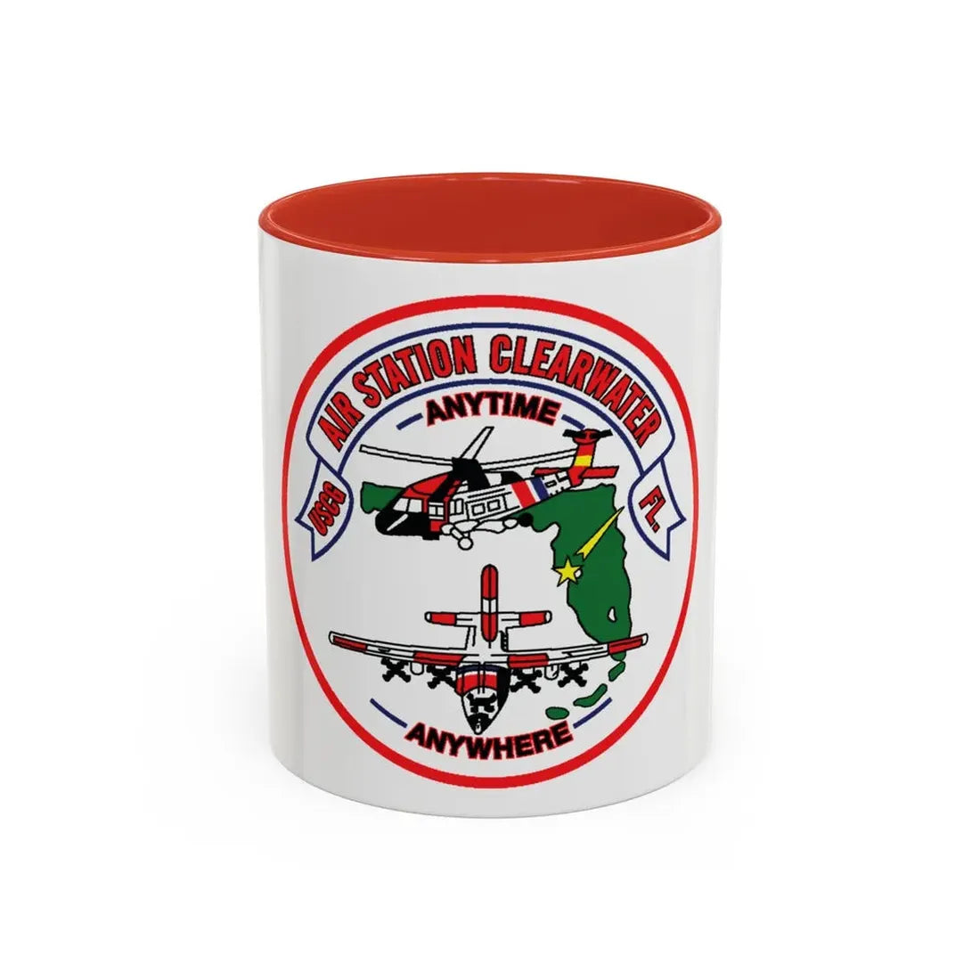 USCG Air Station Clearwater FL (U.S. Coast Guard) Accent Coffee Mug 11oz Red - Go Mug Yourself