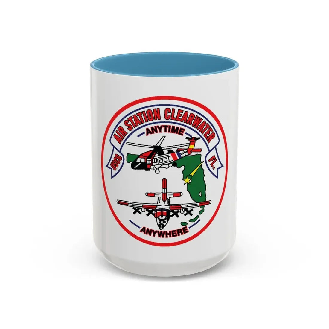 USCG Air Station Clearwater FL (U.S. Coast Guard) Accent Coffee Mug 15oz Light Blue - Go Mug Yourself