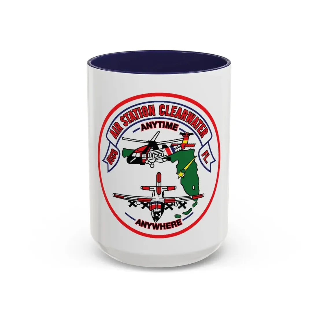 USCG Air Station Clearwater FL (U.S. Coast Guard) Accent Coffee Mug 15oz Navy - Go Mug Yourself