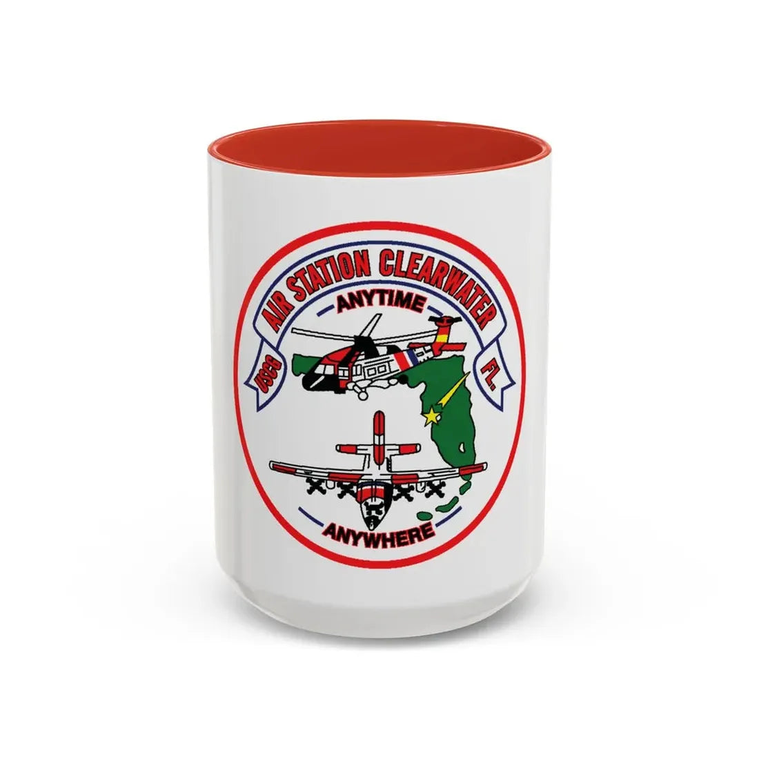 USCG Air Station Clearwater FL (U.S. Coast Guard) Accent Coffee Mug 15oz Red - Go Mug Yourself