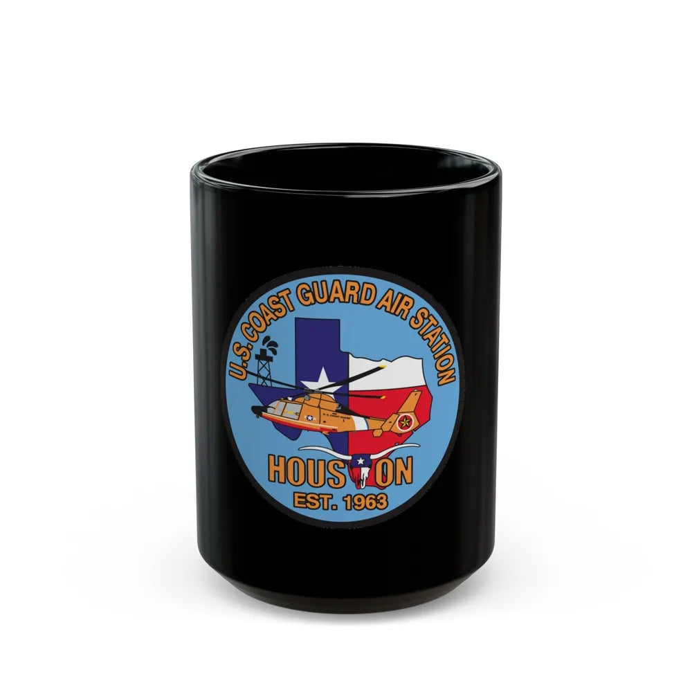 USCG Air Station Houston 2 (U.S. Coast Guard) Black Coffee Mug-15oz-Go Mug Yourself