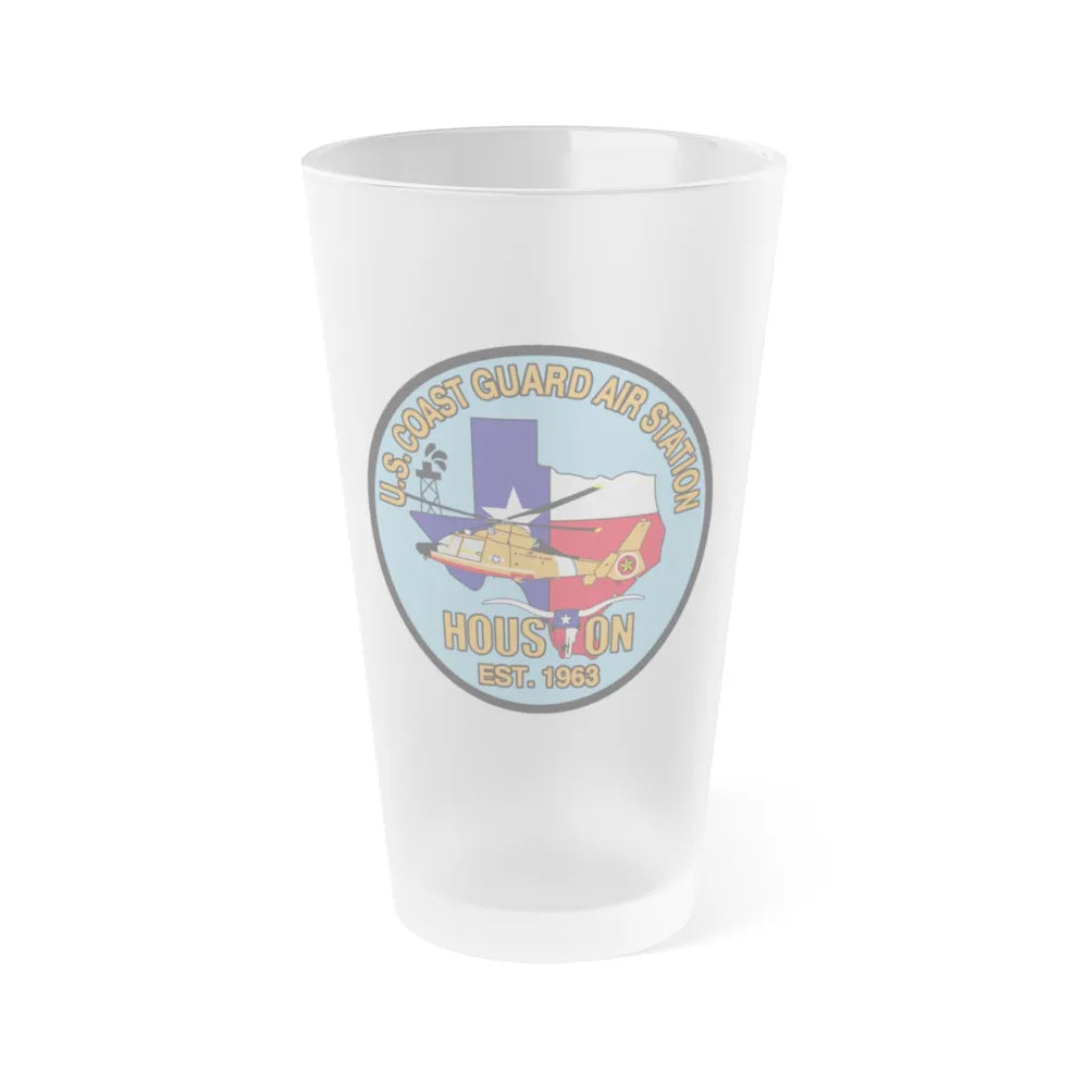 USCG Air Station Houston 2 (U.S. Coast Guard) Frosted Pint Glass 16oz-Go Mug Yourself