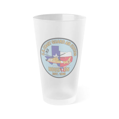 USCG Air Station Houston 2 (U.S. Coast Guard) Frosted Pint Glass 16oz-Go Mug Yourself