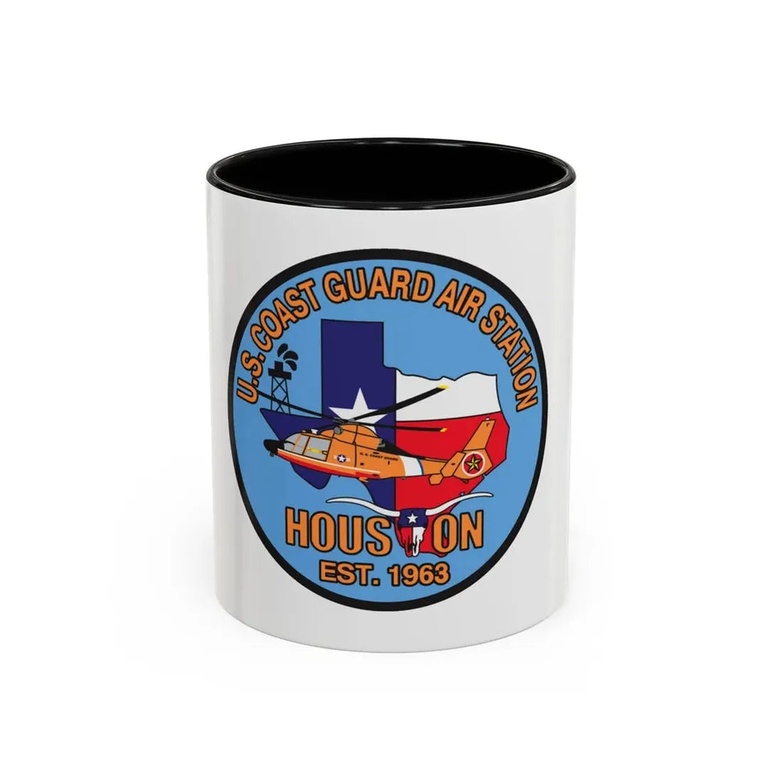 USCG Air Station Houston 2 (U.S. Coast Guard) Accent Coffee Mug 11oz Black - Go Mug Yourself