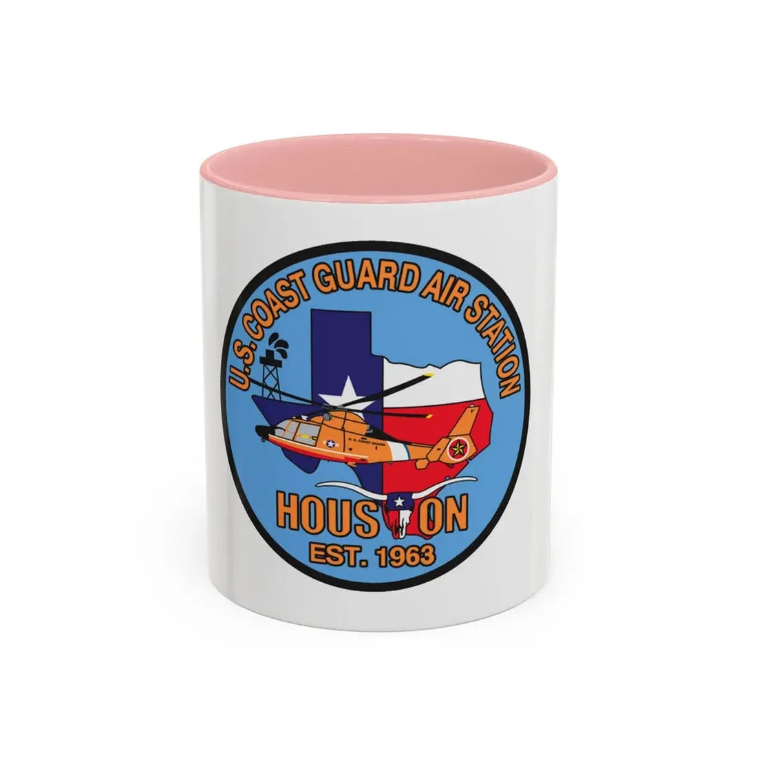 USCG Air Station Houston 2 (U.S. Coast Guard) Accent Coffee Mug 11oz Pink - Go Mug Yourself