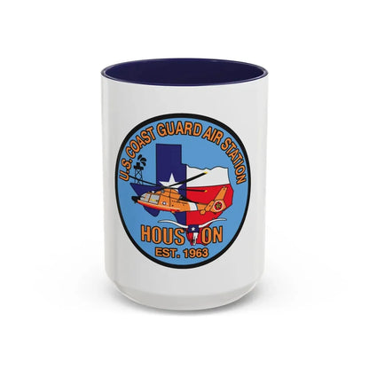 USCG Air Station Houston 2 (U.S. Coast Guard) Accent Coffee Mug 15oz Navy - Go Mug Yourself
