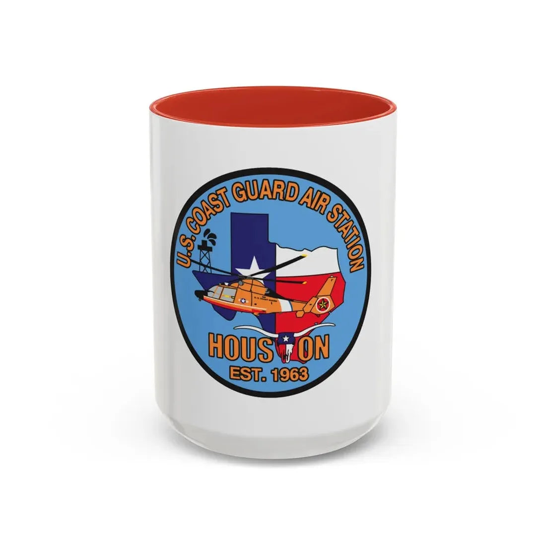 USCG Air Station Houston 2 (U.S. Coast Guard) Accent Coffee Mug 15oz Red - Go Mug Yourself