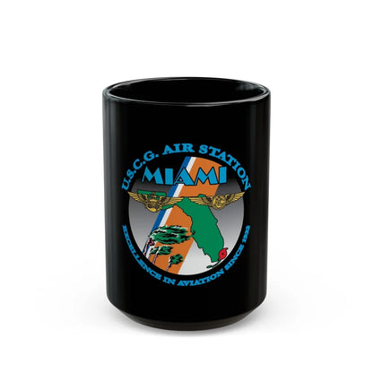 USCG Air Station Miami (U.S. Coast Guard) Black Coffee Mug-15oz-Go Mug Yourself