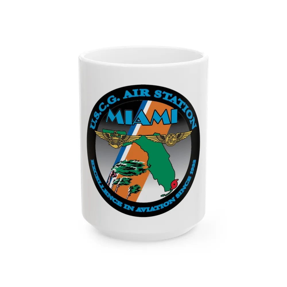 USCG Air Station Miami (U.S. Coast Guard) White Coffee Mug-15oz-Go Mug Yourself