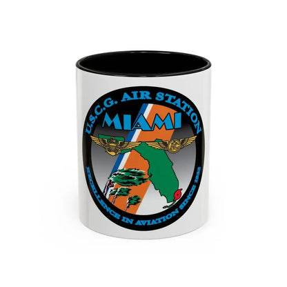 USCG Air Station Miami (U.S. Coast Guard) Accent Coffee Mug 11oz Black - Go Mug Yourself