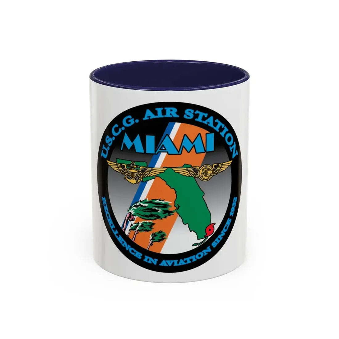 USCG Air Station Miami (U.S. Coast Guard) Accent Coffee Mug 11oz Navy - Go Mug Yourself