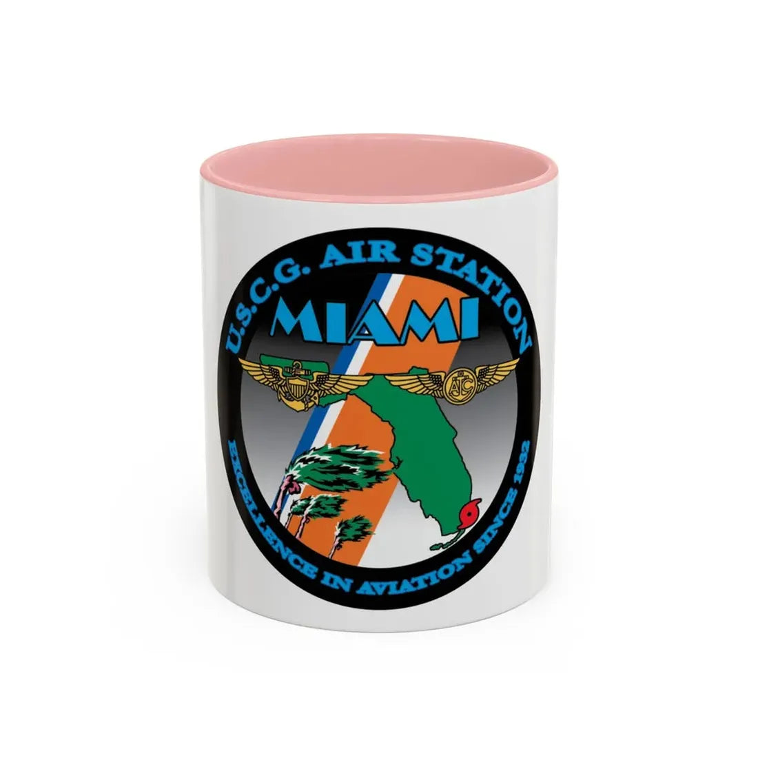 USCG Air Station Miami (U.S. Coast Guard) Accent Coffee Mug 11oz Pink - Go Mug Yourself