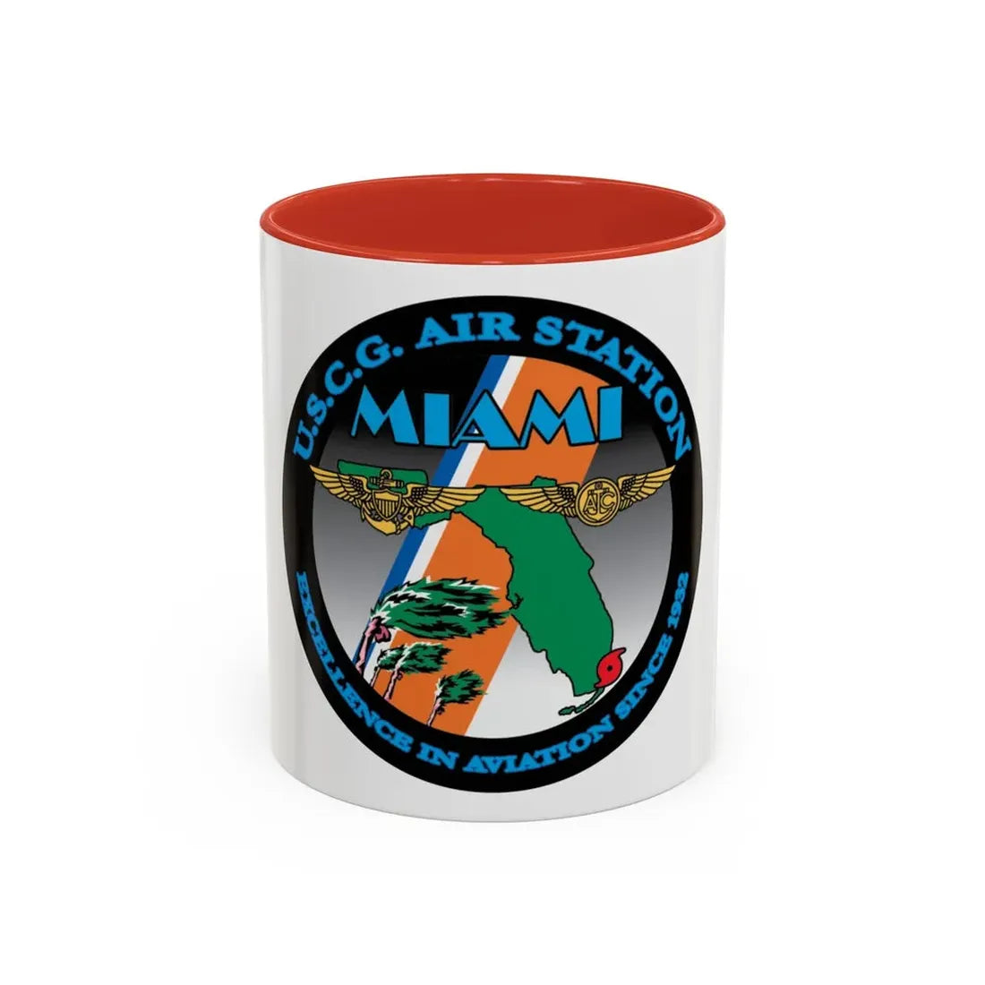 USCG Air Station Miami (U.S. Coast Guard) Accent Coffee Mug 11oz Red - Go Mug Yourself