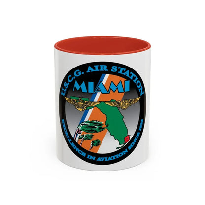 USCG Air Station Miami (U.S. Coast Guard) Accent Coffee Mug 11oz Red - Go Mug Yourself