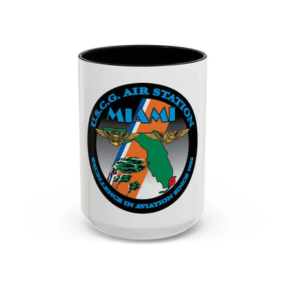 USCG Air Station Miami (U.S. Coast Guard) Accent Coffee Mug 15oz Black - Go Mug Yourself
