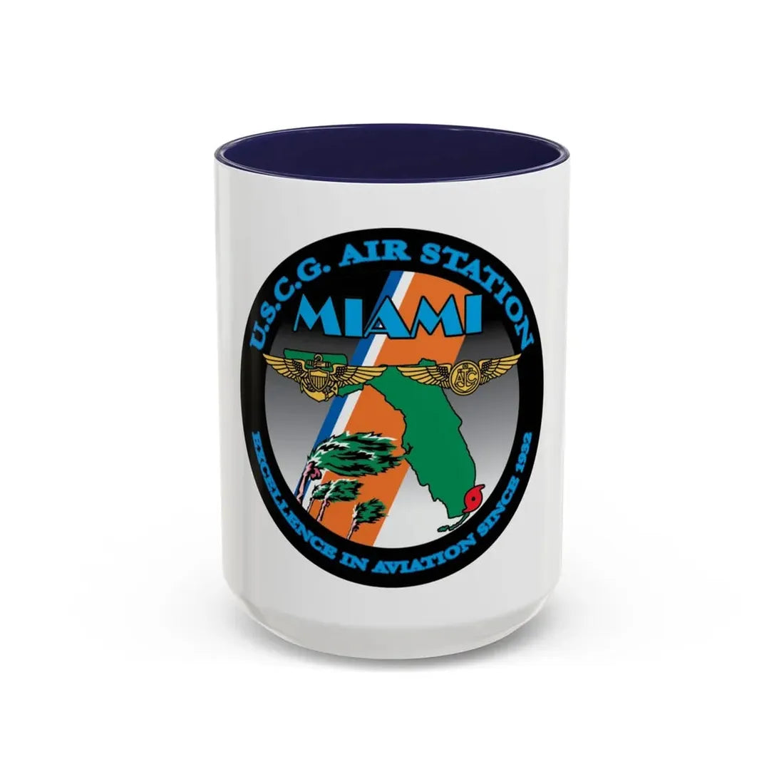 USCG Air Station Miami (U.S. Coast Guard) Accent Coffee Mug 15oz Navy - Go Mug Yourself