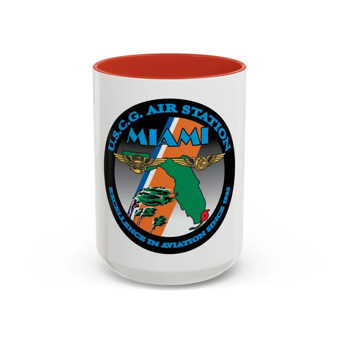 USCG Air Station Miami (U.S. Coast Guard) Accent Coffee Mug 15oz Red - Go Mug Yourself
