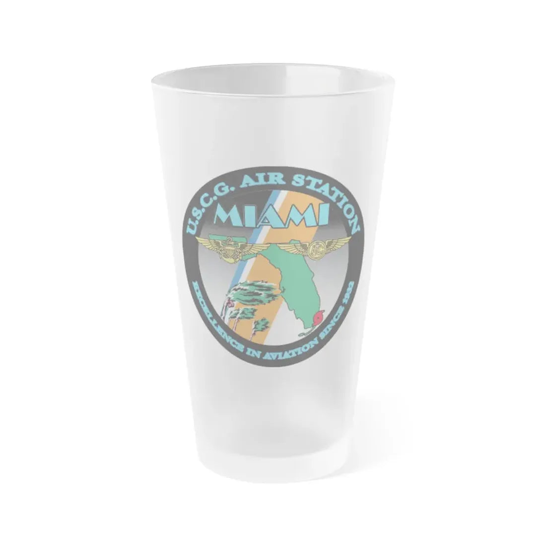 USCG Air Station Miami (U.S. Coast Guard) Frosted Pint Glass 16oz Default Title - Go Mug Yourself