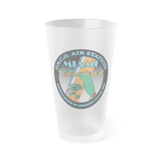 USCG Air Station Miami (U.S. Coast Guard) Frosted Pint Glass 16oz Default Title - Go Mug Yourself