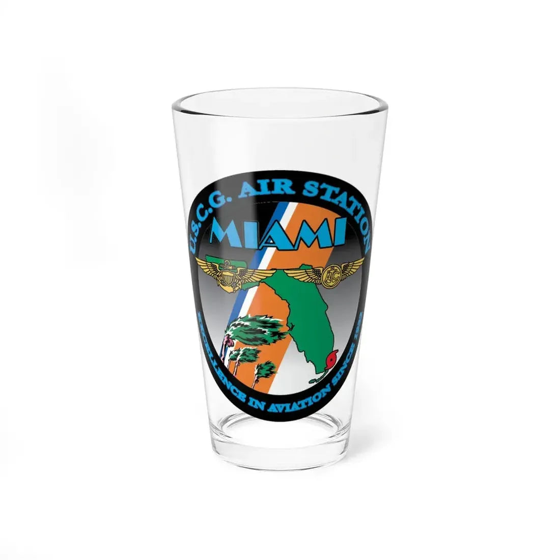 USCG Air Station Miami (U.S. Coast Guard) Pint Glass 16oz 16oz - Go Mug Yourself