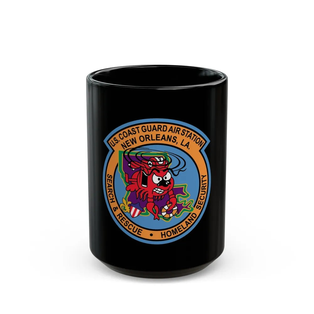 USCG Air Station New Orleans (U.S. Coast Guard) Black Coffee Mug-15oz-Go Mug Yourself