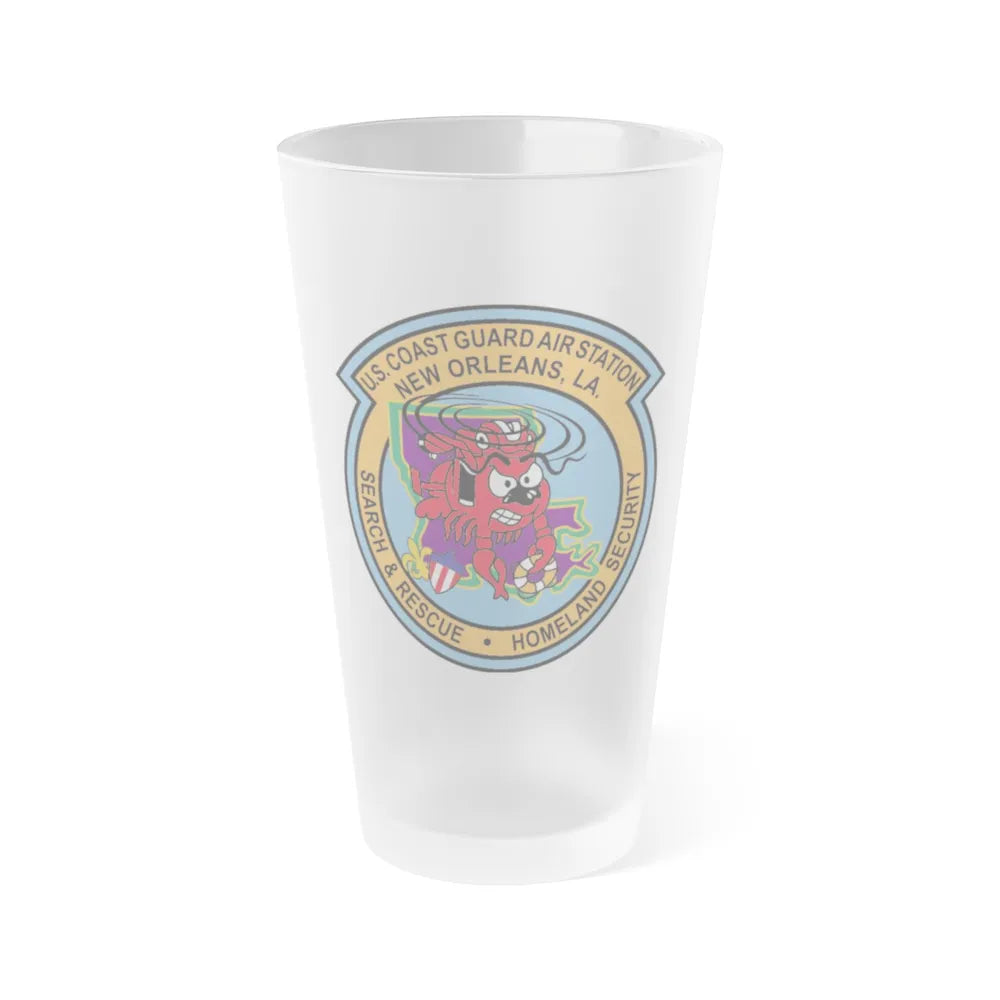 USCG Air Station New Orleans (U.S. Coast Guard) Frosted Pint Glass 16oz-Go Mug Yourself