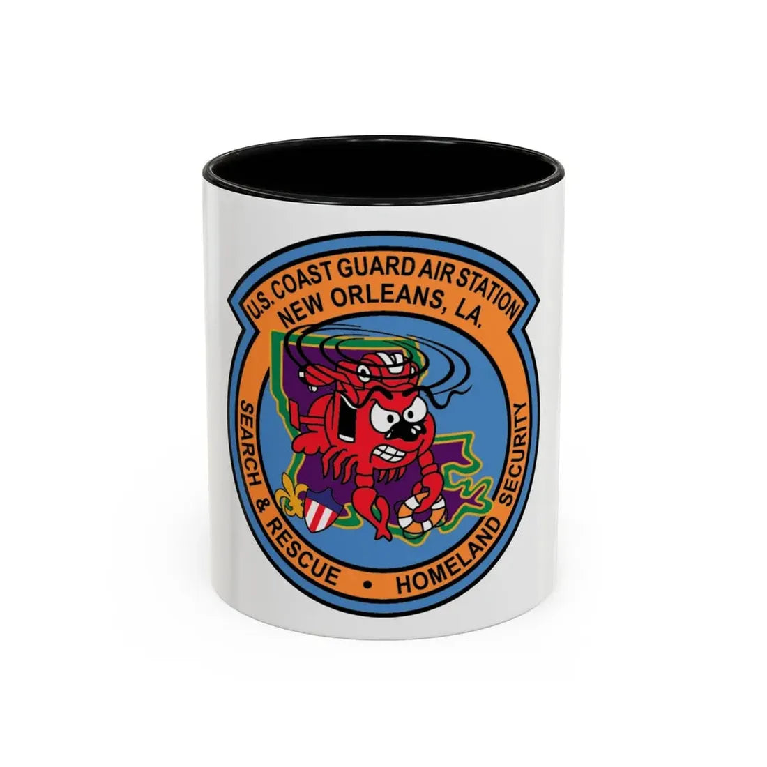 USCG Air Station New Orleans (U.S. Coast Guard) Accent Coffee Mug 11oz Black - Go Mug Yourself